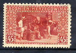 BOSNIA & HERZEGOVINA 1906 45 H.. Perforated 9¼:9¼:12½:12½ Used  Michel 40G, SG 197D Cat £50 - Bosnie-Herzegovine