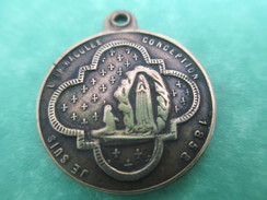 Médaille Religieuse Ancienne/Je Suis L'immaculée Conception:Basilique De ND De Lourdes/Bronze/1858              CAN335 - Religion &  Esoterik