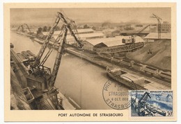 FRANCE => CARTE MAXIMUM => 30F Port De Strasbourg - 1956 - Strasbourg - 1950-1959