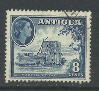 Antigua 1953 - 62 QE2 8ct Blue SG 127 Script CA Wmk ( T360 ) - 1858-1960 Colonia Britannica