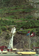 Biasca (Tessin, Svizzera) Cascata Di Santa Petronilla Vista Dal Parcheggio (Parking) - Biasca