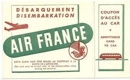 CARTE DE DEBARQUEMENT AIR FRANCE - Bordkarten