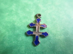 Médaille Religieuse Ancienne/Petite Croix De Lorraine( Mini)/Métal Embouti Cloisonné émaillé/ XXéme    CAN351 - Religion &  Esoterik