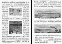 PONTON MOBILE DONNANT PASSAGE AUX VOIES FERREES SUR LE MISSISSIPI  1885 - Eisenbahnverkehr