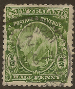 NZ 1900 1/2d Mt Cook Cowan Plate 2 SG 377 U #ZS457 - Usados