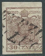 1850 LOMBARDO VENETO USATO 30 CENT II TIPO - M57-8 - Lombardy-Venetia