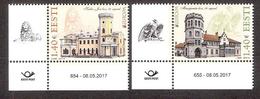 EUROPA - Castles  Estonia 2017 MNH 2 Corner Stamps With Issue Number Mi 890-91 - 2017