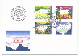 SUISSE - 5 Enveloppes FDC - Série D'étiquettes ATM 1996 - Timbres D'automates