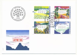 SUISSE - 5 Enveloppes FDC - Série D'étiquettes ATM 1996 - Sellos De Distribuidores