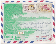 Polynésie Française / Tahiti / Papeete - 1 Enveloppe Timbrée En 1954 - Storia Postale