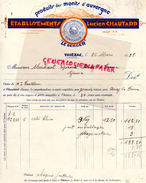 15 - THIEZAC- BELLE FACTURE ETS. LUCIEN CHAUTARD- MONTS D' AUVERGNE -FROMAGES FROMAGE- LE BERGER- 1938 - 1900 – 1949