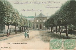 91 - Essonne - Gif - La Terrasse Et Mairie (colorisée) Rare , Jamais Vue Sur Delcampe - Gif Sur Yvette