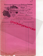 63 - CLERMONT FERRAND- FACTURE BERGOUGNAN & CIE- MANUFACTURE GENERALE POUR GRAVEURS-GRAVEUR TIMBRES- 1918 - 1900 – 1949