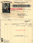 40 - SOUSTONS- BELLE FACTURE AU LIEGEUR- FABRIQUE BOUCHONS-ETS. J. PONTNEAU- LIEGES-LIEGE- PARIS 47 AV. BOSQUET- 1957 - 1950 - ...