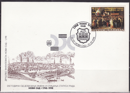 YUGOSLAVIA 1998 250th ANNIVERSARY OF NOVI SAD - Cartas & Documentos