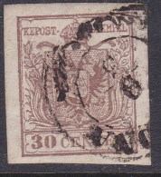 Lombardi-Venetia 1850 Sc 5 Thick Paper Used - Levant Autrichien