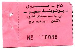 Algeria Ticket Bus Transport Urbain - Annaba Trajet Sidi Brahim / Sidi Achour Billete De Autobús Biglietto Dell'autobus - Monde