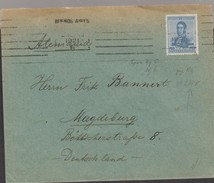 O) 1921 ARGENTINA, GENERAL JOSE DE SAN MARTIN 12 CENTAVOS BLUE, TO MAGDEBURG-GERMANY, F - Covers & Documents