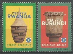 Belgique 2012 4240-41 ** Rwanda Burundi 50 Ans Indépendance Panier Tambour - Unused Stamps