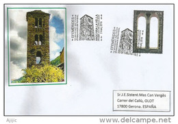 ANDORRA. L'architecture Romane En Andorre. (Églises Romanes)  Lettre FDC Adressée En Espagne, Année 2016 - Covers & Documents