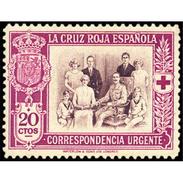 ES338SASF-L4455PC-TESPURGENTE.España. Spain   Espagne. 1ª CRUZ  ROJA .URGENTE 1926 (Ed 338*) Con Charnela MAGNIFICO - Exprès