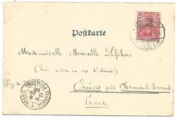 ALSACE LORRAINE CARTE DE STRASBOURG DU 7/8/1900 - Altri & Non Classificati