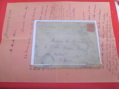 1955 Militaria Marcophilie CAD 19é Régiment Artillerie Lettre (d'amour) Accidentée Dans Service Draguignan-  Callian Var - Crash Post