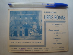 PENSIONE URBIS ROMAE ALBERGO - ROMA ITALIA ITALY - NOT USED - Bares, Hoteles Y Restaurantes