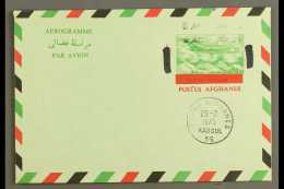 AEROGRAMME 1972 8a On 14a Green, Red & Black, Type I With Black SURCHARGE DOUBLE Variety, Very Fine CTO Used.... - Afghanistan