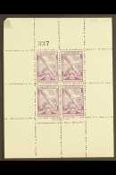 ROCKET MAIL 1934 Sheetlet Of Four, Ellington Zwisler 1A1a, Mint With Corner Thin & Small Fault. Rare Item (1... - Other & Unclassified