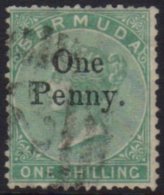 1875 1d On 1s Green, SG 17, Good Used But With Ragged Perfs. Cat £250. For More Images, Please Visit... - Bermuda