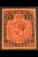 1918-22 £1 Purple & Black / Red, MCA Watermark, SG 55, Very Fine Used With Central & Light... - Bermuda