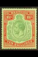 1924-32 10s Green & Pale Emerald, MSCA Watermark, SG 92, Very Fine Mint For More Images, Please Visit... - Bermuda