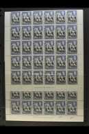 1938-48 KGVI COMPLETE NHM SHEETS OF 60. 3d Black & Deep Blue, SG 114a, Plate/cylinder 2a/2a, Complete Sheets... - Bermuda