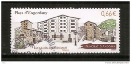 Place D'Engordany, Paroisse Des Escaldes-Engordany (Sîte Architectural) 2014, Un Timbre Oblitéré, 1 ère Qualité. - Used Stamps