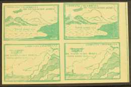 PRIVATE AIRS - COMPANIA COLOMBIANA DE NAVEGACION AREA 1920 (Oct) 10c Green "Sea And Mountains" And "Cliffs And... - Colombia