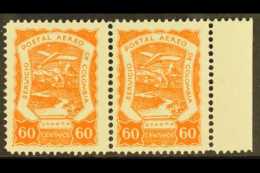 PRIVATE AIRS - SCADTA 1921-23 60c Orange (SG 24, Sc C31) Marginal Horiz Pair, Very Fine Mint. For More Images,... - Colombia