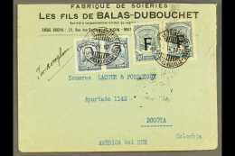 SCADTA 1923 Cover From France Addressed To Bogota, Bearing Colombia 4c (x2) And SCADTA 1923 30c Pair With "F"... - Colombia