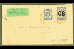 SCADTA 1925 (28 Oct) Cover From England Addressed To Bogota, Bearing Colombia 3c And SCADTA 1923 30c With "GB"... - Colombia