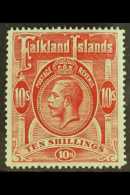 1912-20 10s Red On Green, SG 68, Fine Mint, Very Fresh. For More Images, Please Visit... - Falkland Islands