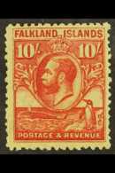 1927-37 10s Carmine On Emerald Whale & Penguin, SG 125, Fine Mint, Very Fresh. For More Images, Please Visit... - Falkland Islands