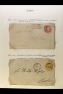 SAXONY POSTAL STATIONERY ENVELOPES 1862-1868 Used Collection On Leaves, Inc 1862 1ngr (x2) & 3ngr King,... - Other & Unclassified