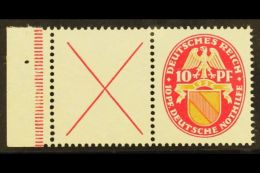 1926 Label + 10pf Arms Horizontal SE-TENANT, Michel W 24.1, Very Fine Left Marginal Example, Very Fresh. For More... - Other & Unclassified