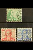 1949 Goethe Complete Set, Mi 61/63, SG B63/65, Fine Cds Used. (3 Stamps) For More Images, Please Visit... - Altri & Non Classificati