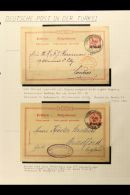 PO's IN TURKEY - USED POSTAL STATIONERY COLLECTION 1890-1918 Postally Used Group Mostly 20pa On 10pf Cards Posted... - Other & Unclassified