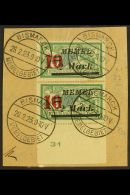 1923 10m On 2m On 45c Deep Green & Blue Surcharge (Michel 121, SG 130), Fine Cds Used Marginal Vertical PAIR... - Other & Unclassified