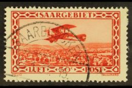 1928 50c Brown-lake Air PLATE FLAW (broken Square) Position 44, Michel 126 I/ III, Very Fine Used, Fresh. For More... - Other & Unclassified