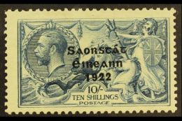 1922 THOM 10s Dull Grey Blue Seahorse With Wide Date, Showing RETOUCH TO 10/- (8/1), SG 66, Hib. T61ba, Very Fine... - Other & Unclassified