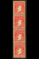 1940 COIL STAMP 1d Carmine, Perf 14 X Imperf, SG 112b, Mint Never Hinged Strip Of Four.  For More Images, Please... - Other & Unclassified