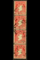 1946 COIL STAMPS 1d Carmine Perf 15 X Imperf, Watermark Upright SG 112c, Fine Cds Strip Of Four, Well Centered.... - Other & Unclassified